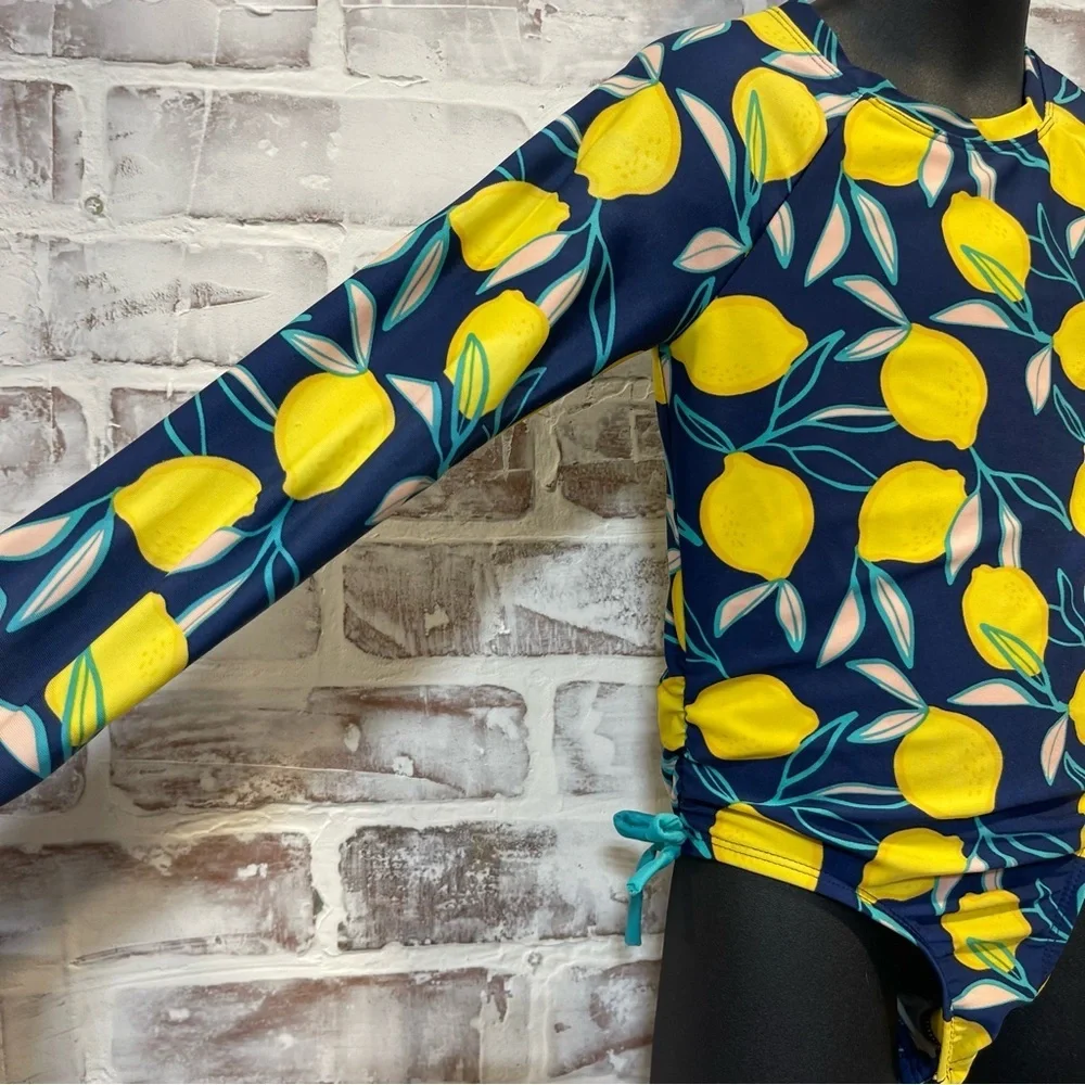 Cat & Jack Blue and Yellow Fruit Print Bodysuit